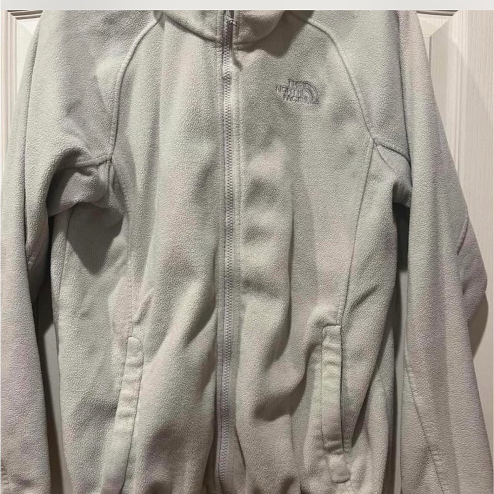 The North Face Light Gray Fleece Teddy Jacket - Picture 2 of 4